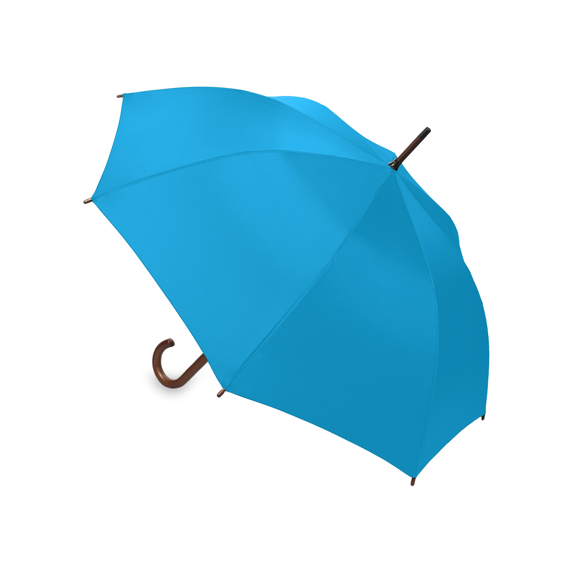 Parasol OXFORD z drewnianą rączką błękitny - obrazek 3