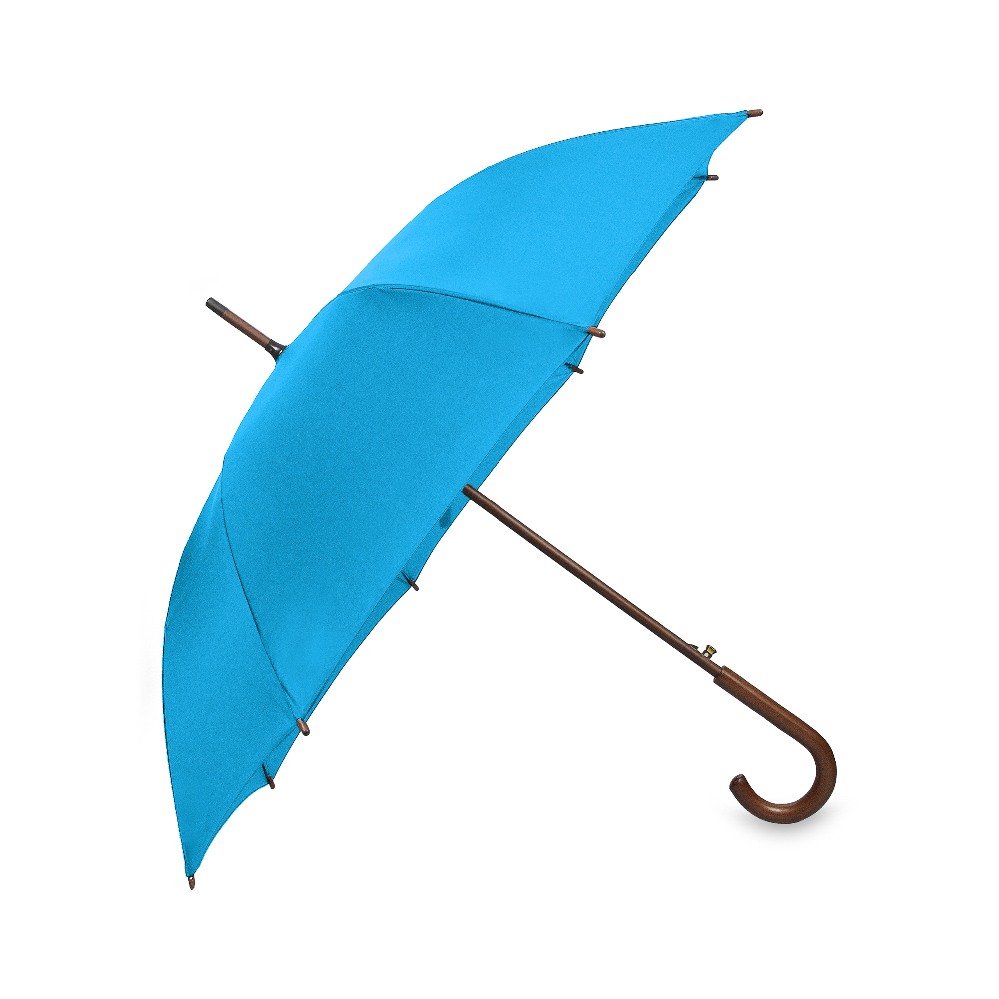 Parasol OXFORD z drewnianą rączką błękitny - obrazek 2