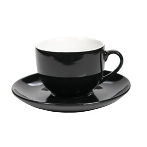 Filiżanka ze spodkiem SIMPLE czarna 220 ml