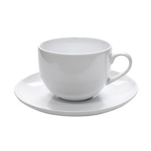 Filiżanka ze spodkiem SIMPLE biała 220 ml