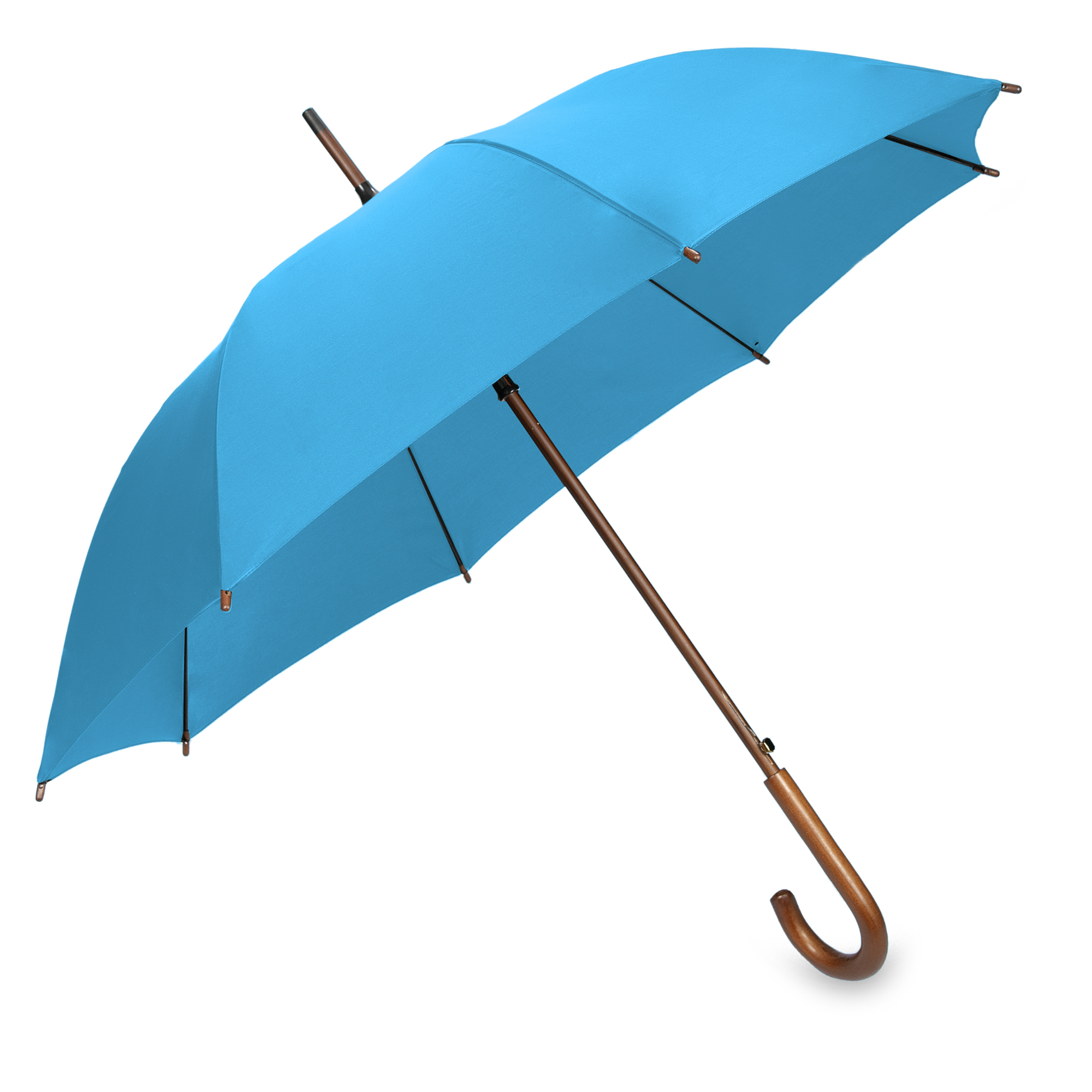 Parasol OXFORD z drewnianą rączką błękitny