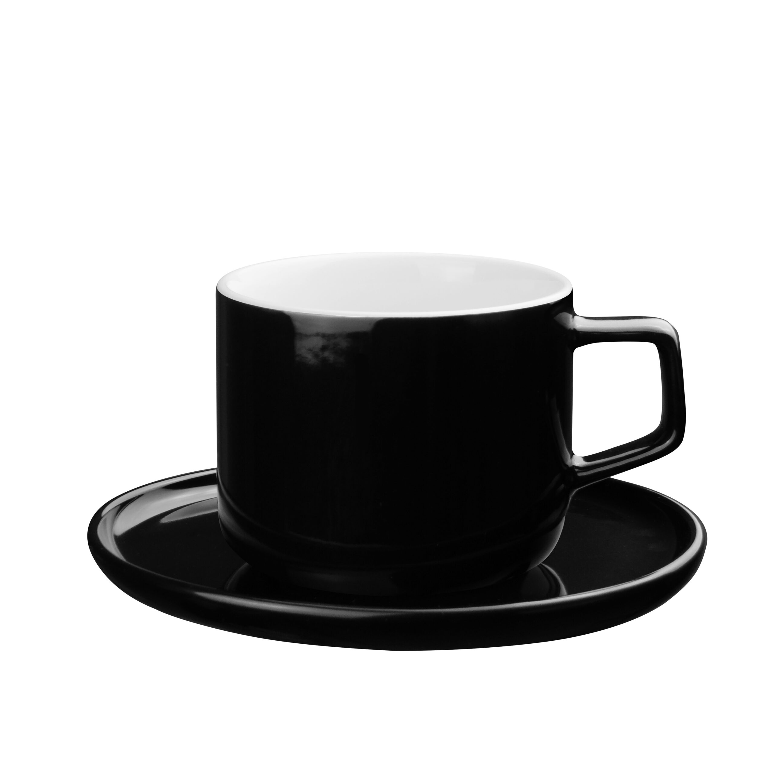 CINO 280 ml Black Cup and Saucer Set