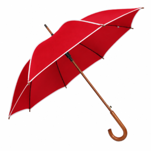 Red Oxford Umbrella with Trim